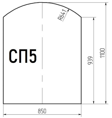 Лист стеклянный напольный 6мм СП-5 1100х850мм 