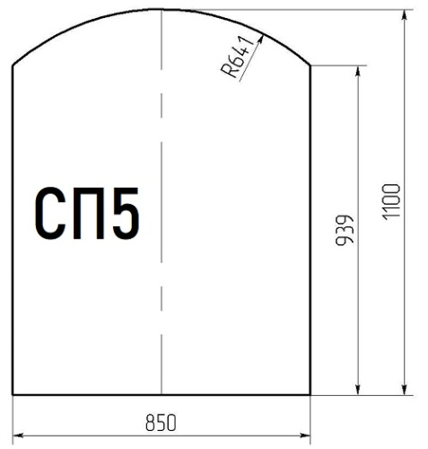 Лист стеклянный напольный 6мм СП-5 1100х850мм 