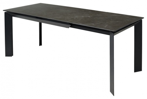 Стол обеденный Mebelart CREMONA 140 темно-серый мрамор/черный 