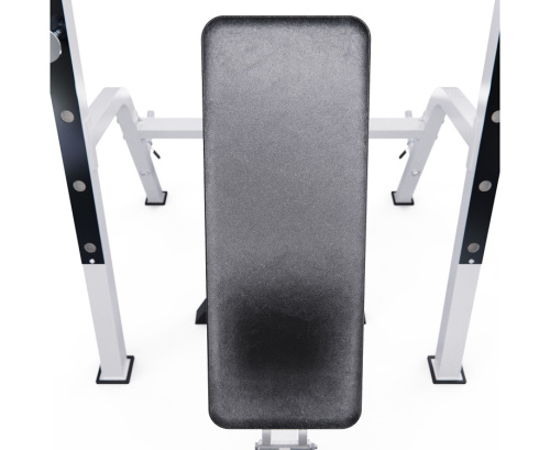 Скамья со стойками под штангу DFC GORILLA белая с партой для бицепса