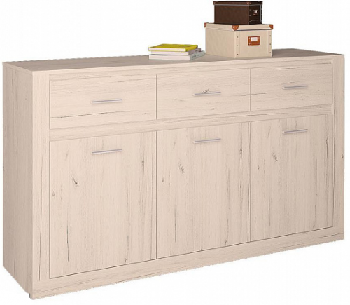 Комод Интерлиния Лима ЛМ-3Д3Ш дуб корабельный белый 