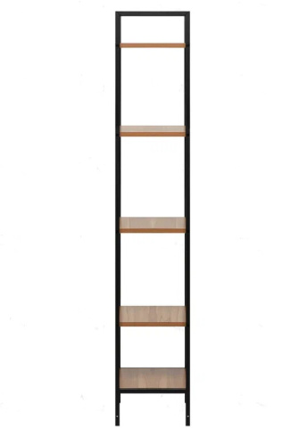 Стеллаж Leset Стилвуд 15 узкий 5 полок черный орех лион светлый 