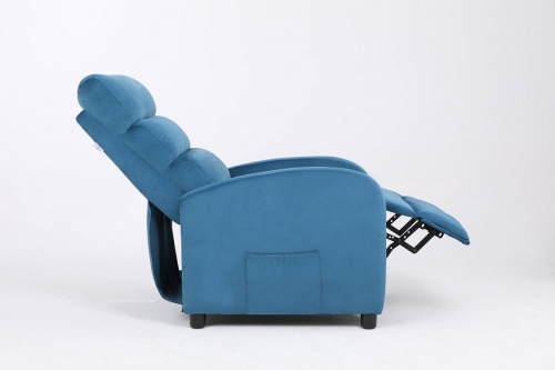 Кресло вибромассажное Calviano 2164 синий велюр 
