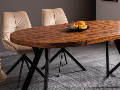 Стол обеденный SIGNAL MEDAN раскладной палисандр черный 