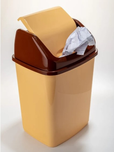 Контейнер для мусора 10 л Ромашка с плавающей крышкой 