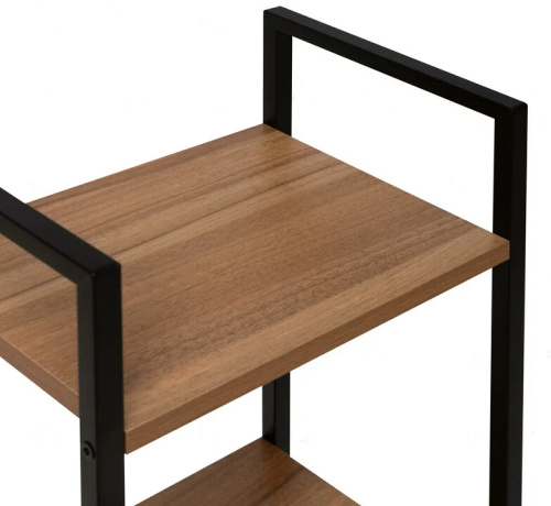 Стеллаж Leset Стилвуд 12 узкий 2 полки черный орех лион светлый 