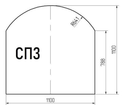 Лист стеклянный напольный BLACK СП-3 1100х1100х8мм