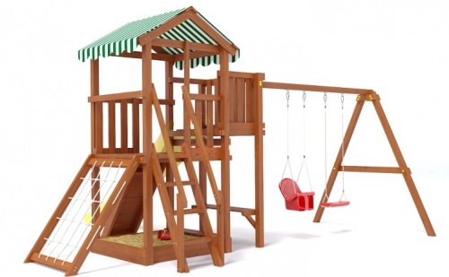 Детская спортивная площадка для дачи Савушка Мастер 2 Махагон Plus