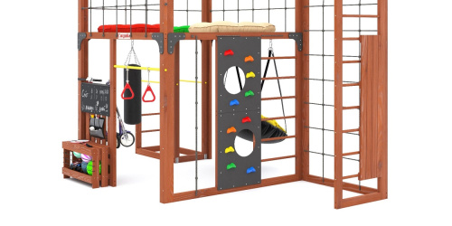 Детская площадка для дачи Савушка КУБ-2 Махагон с подушками