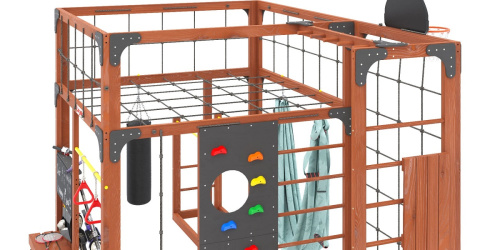 Детская площадка для дачи Савушка КУБ-2 Махагон с гамаком для йоги