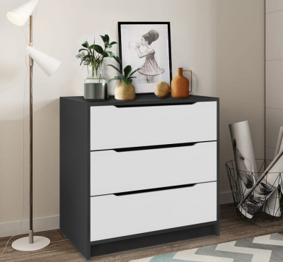 Комод Интерио 1 СН-111.04 графит серый белый 