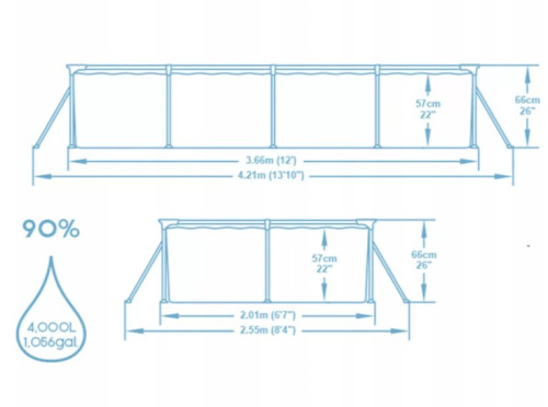 Бассейн каркасный Bestway 561FV 366x201x66см