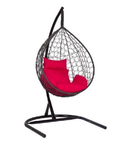 Подвесное кресло Скай 01 черный подушка красный 