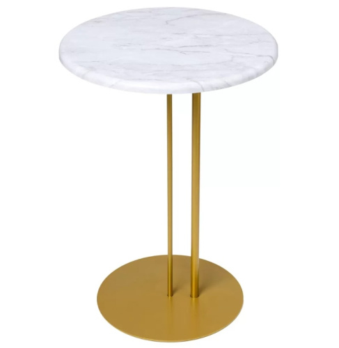 Стол приставной МеталлАрт М015 белый мрамор золото 