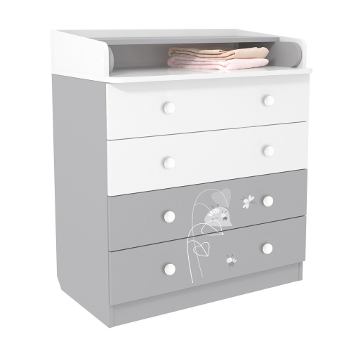 Комод Polini Kids French 1580 Amis белый/серый 