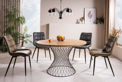 Стол обеденный SIGNAL ORLANDO дуб черный FI 120 