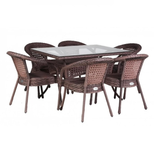 Стол обеденный 6 мест DECO 140х85 шоколад