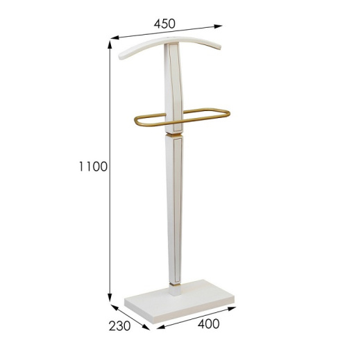 Вешалка костюмная В 70 белый ясень/золото 