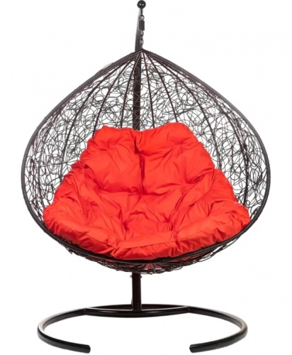 Кресло подвесное BiGarden Gemini Black двойной красная подушка 