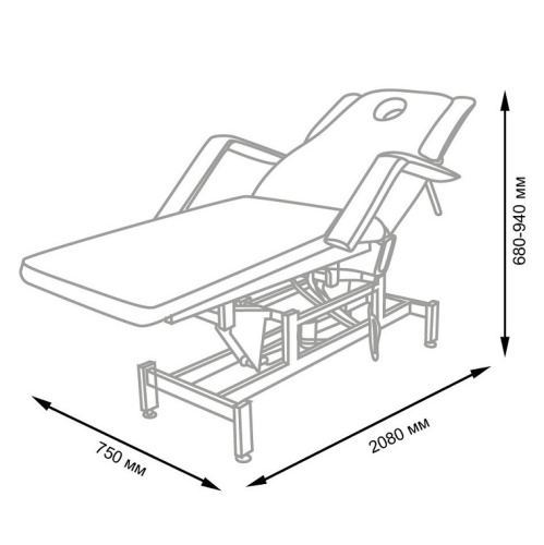 Массажный стол Элеганс МД - 850 (бежевый №90/190 с добавлением колесной базы)