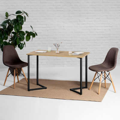 Стол Лондон 100х70 дуб золотой металл черный 