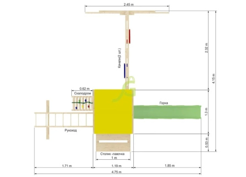 Детская площадка IgraGrad Крафтик со столиком и рукоходом