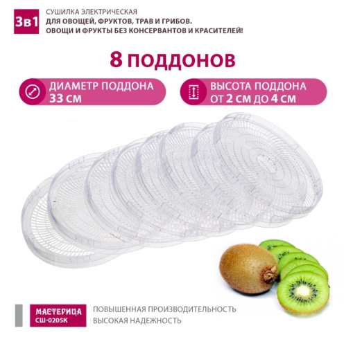 Сушилка для овощей и фруктов Мастерица СШ-0205К