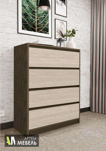Комод Марсель 3 СН 111.06 дуб экспрессив песочный бронзовый 
