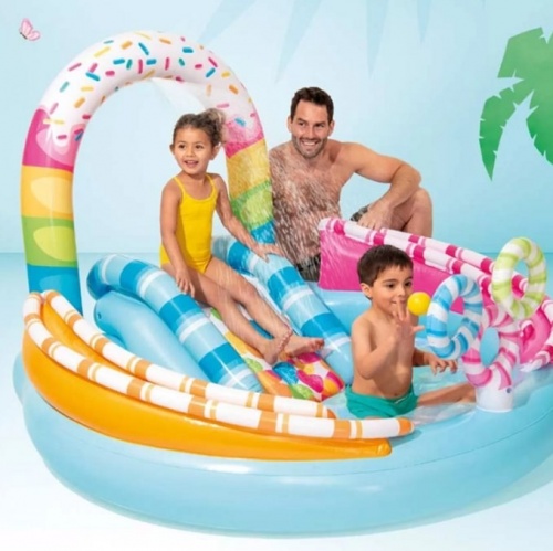 Игровой бассейн с горкой и фонтаном Intex 57144 Королевство Сладостей