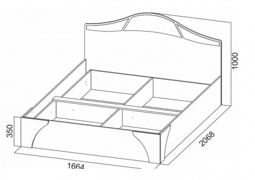 Кровать SV-мебель №2 Спальня Лагуна 5 К Дуб Венге/Дуб млечный 160/200 