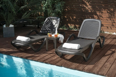 Шезлонг Ellastik Plast Capri Плетеный 195x73x41 шоколадный