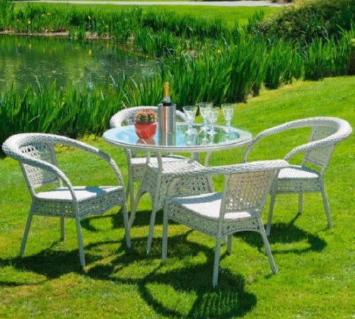 Комплект мебели Deco 4 с круглым столом D90 белый