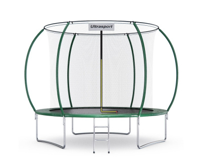 Батут DFC ULTRASPORT 10 ft с внутренней сеткой лестница в комплекте