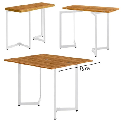 Стол-консоль Арлен 1 дуб золотой металл белый 