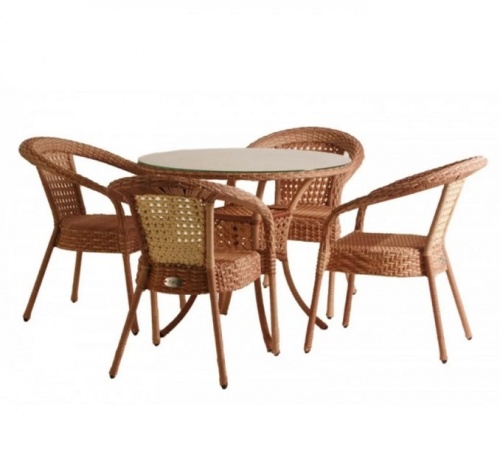 Комплект мебели Deco 4 с круглым столом D90 светлый