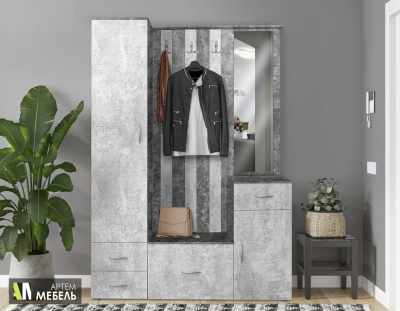 Секция для прихожей СН-100.00 бетон спаркс лайт бетон спаркс 
