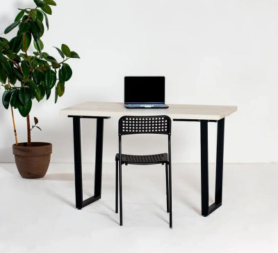 Стол Уэльс 120х70 дуб белый металл черный 