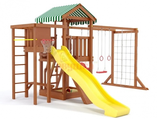 Детская спортивная площадка для дачи Савушка Мастер 4 Махагон Plus