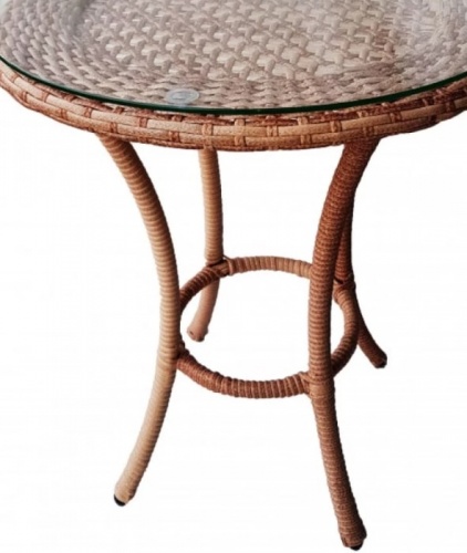 Стол садовый кофейный круглый DECO D60 светлый