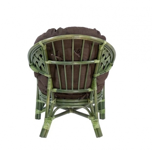 IND Комплект Черчиль кресло и овальный столик олива темная подушка 