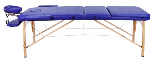 Массажный стол 70 см складной 3-с деревянный синий