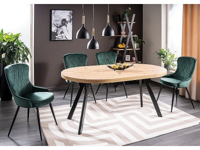 Стол обеденный SIGNAL MEDAN раскладной дуб артизан черный 