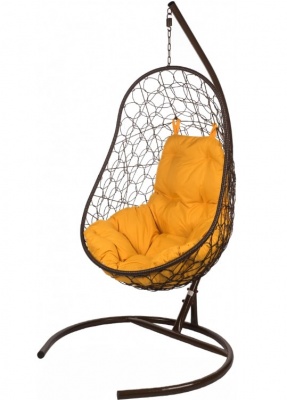 Кресло подвесное BiGarden Easy Brown подушка оранжевая 
