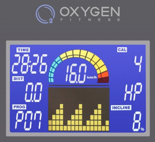 Электрическая беговая дорожка Oxygen Fitness Plasma III LC TFT HRC