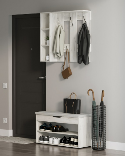 Вешалка настенная Артём-Мебель СН-100.43 дуб крафт белый 