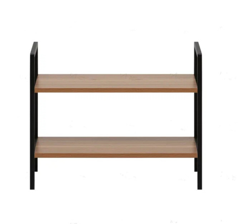 Стеллаж Leset Стилвуд 22 широкий 2 полки черный орех лион светлый 