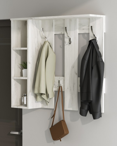 Вешалка настенная Артём-Мебель СН-100.43 дуб крафт белый 