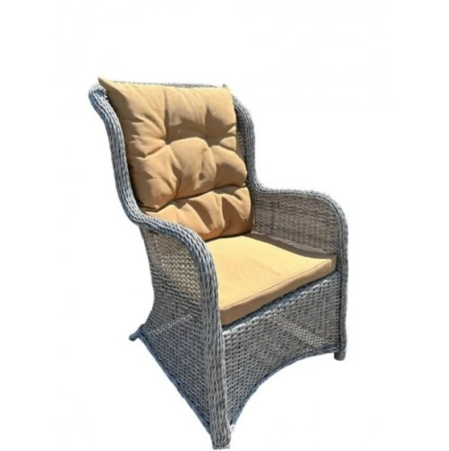 Садовое кресло AMARANT серый с бежевой подушкой