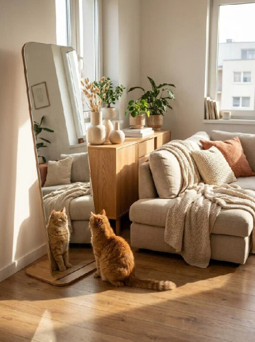 Зеркало напольное Стелла 4 дуб крафт золотой 