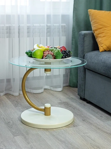 Стол журнальный Дуэт 13Н золото слоновая кость 